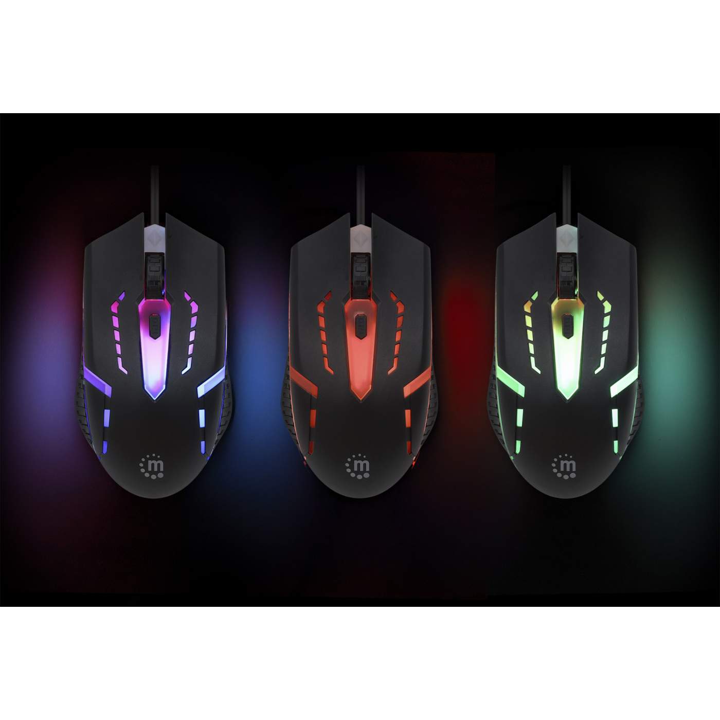Mouse Usb Luminiscente Rgb Manhattan Negro 190206