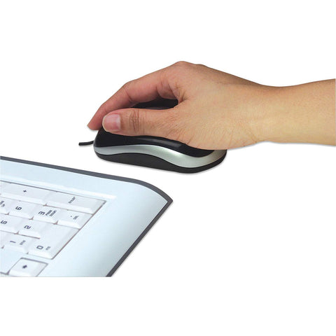 Mouse Usb Optico Negro Con Plata Manhattan Económico 177016