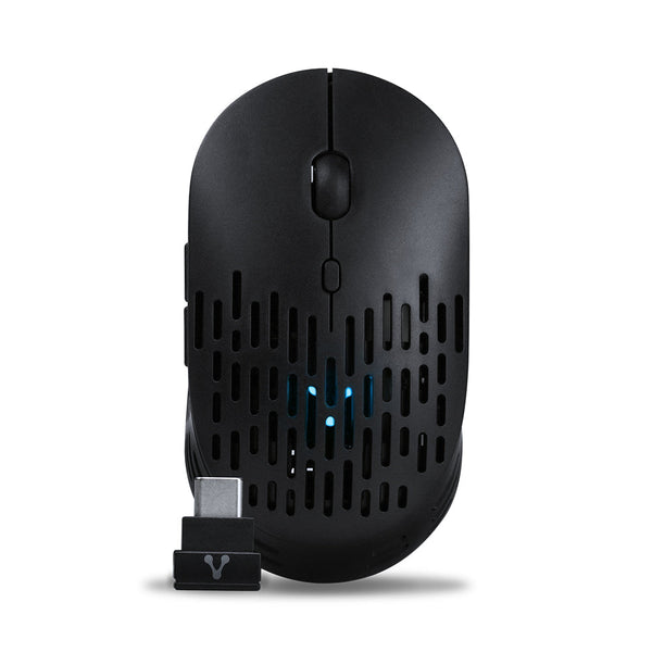 Mouse Vorago Inalambrico Tipo C Y Bt 2400 Dpi Recargable Negro Mo-208