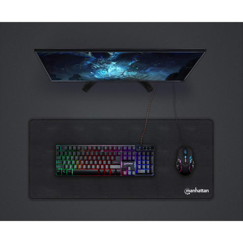 Mousepad Manhattan Para Gaming Xxl 80x35cm Resiste Agua Negro 425490