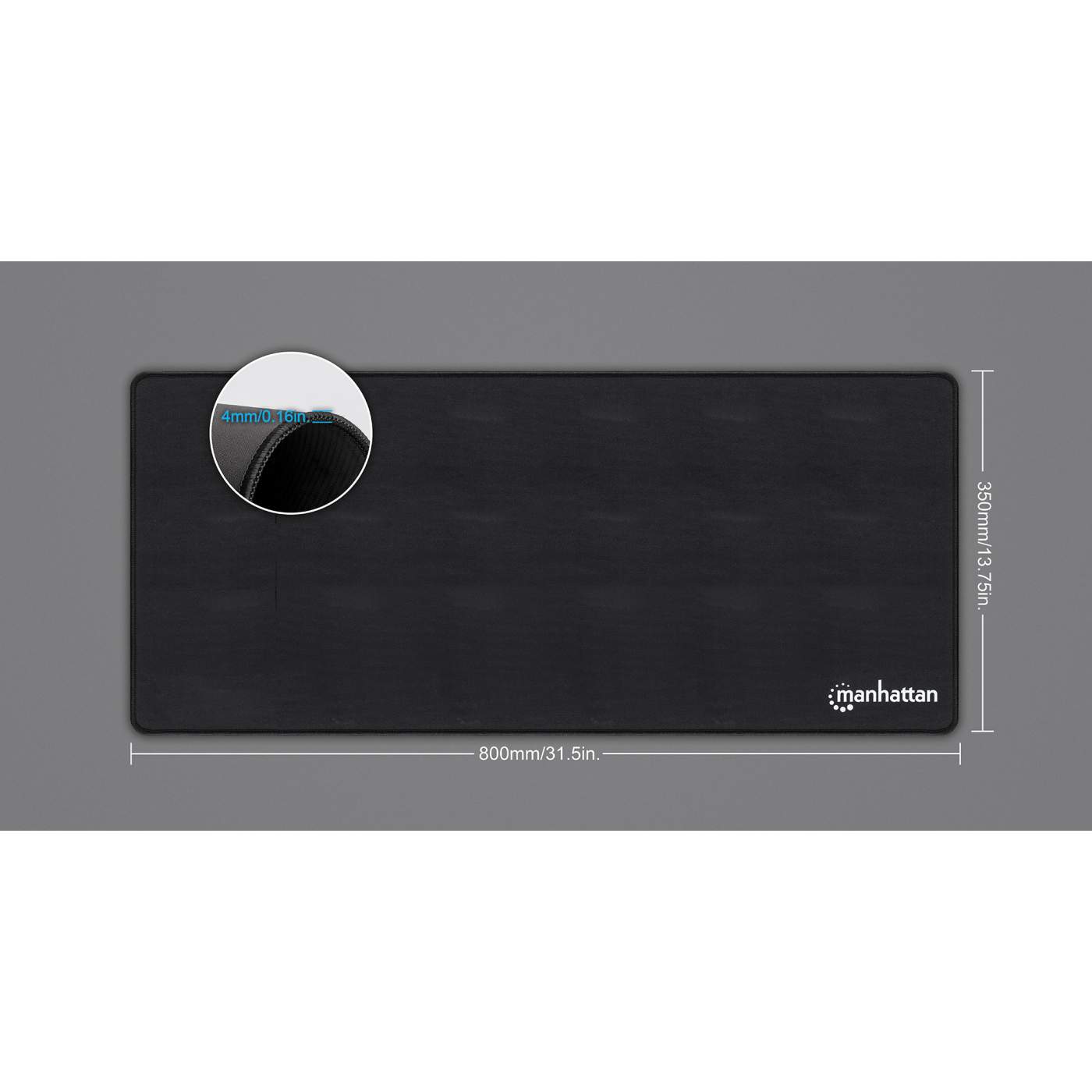 Mousepad Manhattan Para Gaming Xxl 80x35cm Resiste Agua Negro 425490