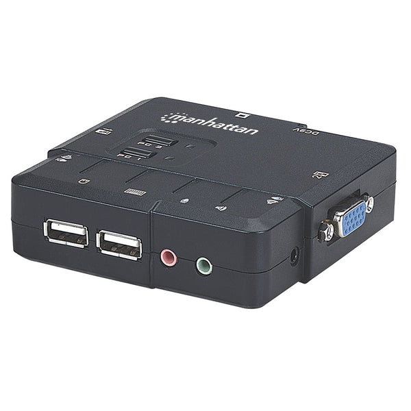 Mux Kvm Desktop Manhattan Usb 2:1 Con Cables+Audio 151252