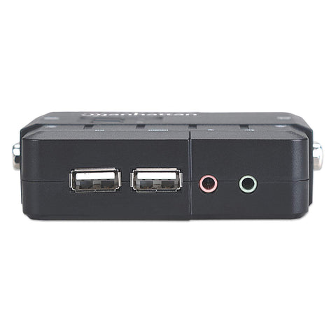 Mux Kvm Desktop Manhattan Usb 2:1 Con Cables+Audio 151252