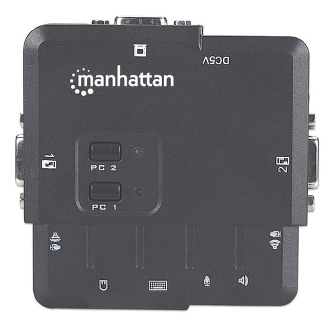 Mux Kvm Desktop Manhattan Usb 2:1 Con Cables+Audio 151252