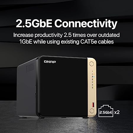 Nas Qnap Escritorio De Alto Rendimiento De 4 Bahias (Ts-464-8g-Us)