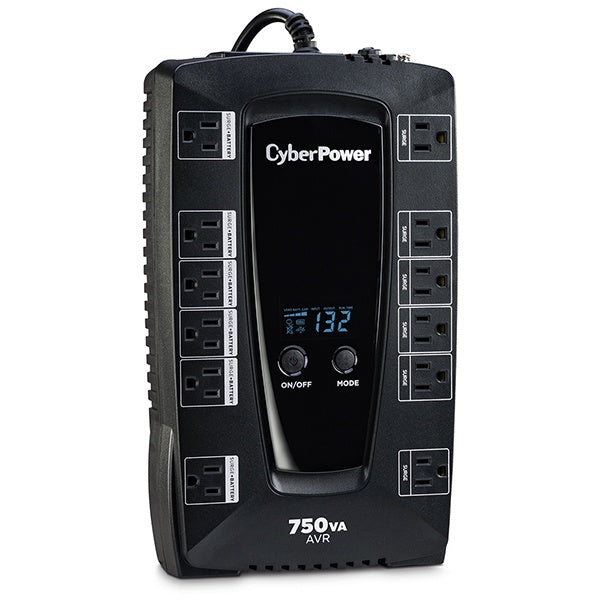 No Break Cyberpower Ups Avrg750Lcd 750Va, 450W Lcd, Avr, 12 Contactos