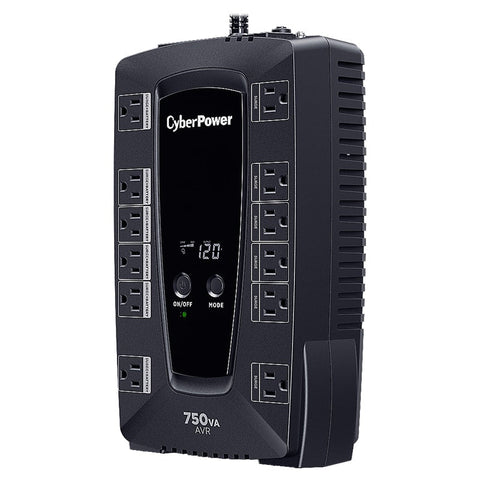 No Break Cyberpower Ups Avrg750Lcd 750Va, 450W Lcd, Avr, 12 Contactos