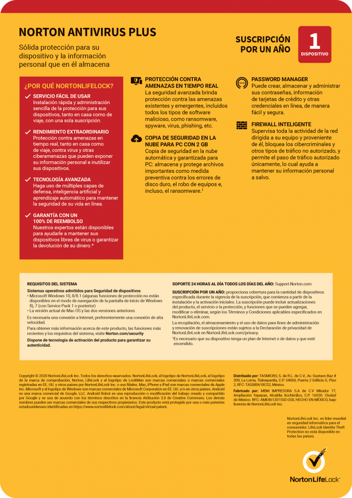 Norton Antivirus Plus 1dv 1yr (21414707)