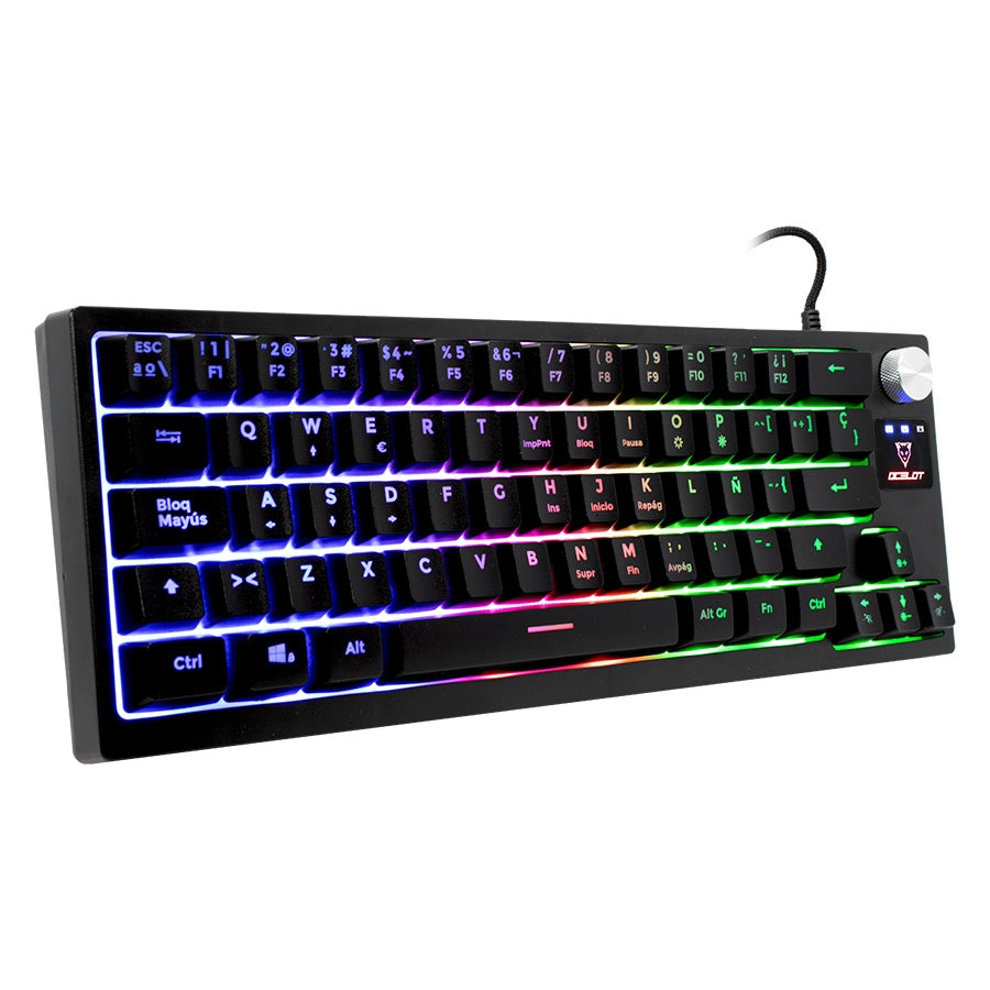 Ocelot Teclado De Membrana Estilo 60% Con Rueda De Control De Volumen