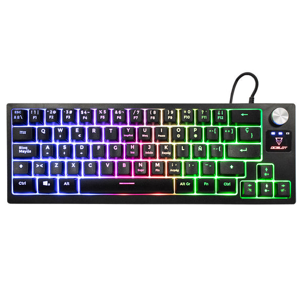 Ocelot Teclado De Membrana Estilo 60% Con Rueda De Control De Volumen