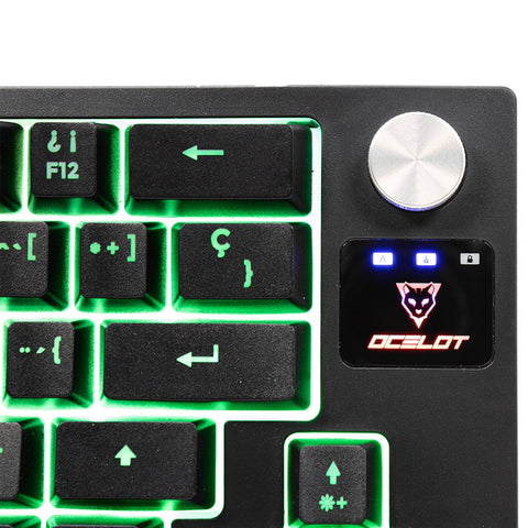 Ocelot Teclado De Membrana Estilo 60% Con Rueda De Control De Volumen