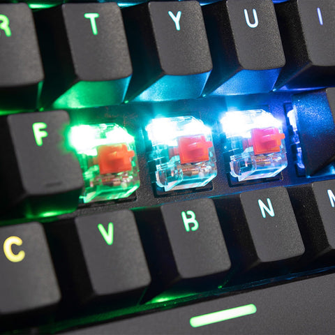 Ocelot Teclado Mecanico Con Switch Rojo, Full Rgb Y Descansa Muñecas Removible Sistema De Imanes