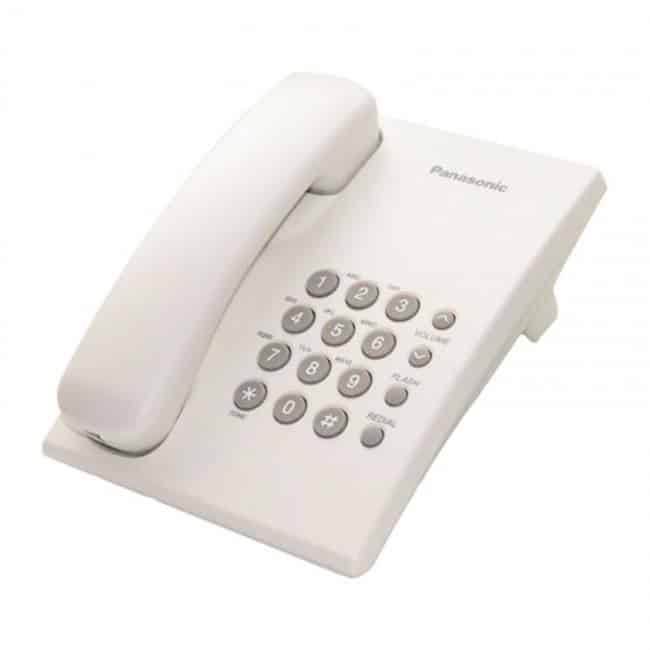 Panasonic Telefono Alambrico Basico Sinmemorias Blanco(Kx-Ts500mew)