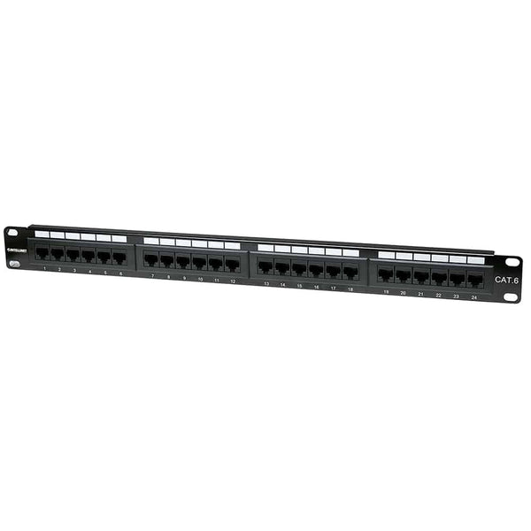 Panel De Parcheo 24 Puertos Cat6 Utp 1u Para Rack 19 Intellinet 520959