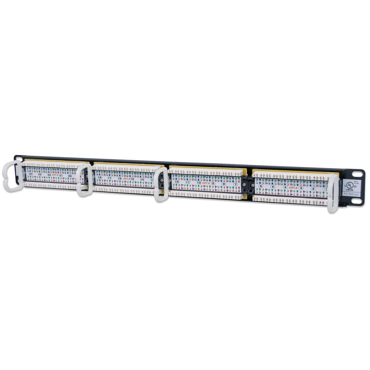 Panel De Parcheo 24 Puertos Cat6 Utp 1u Para Rack 19 Intellinet 520959
