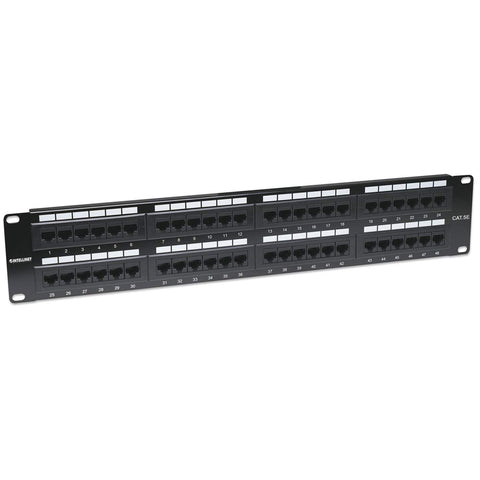 Panel De Parcheo 48 Puertos Cat5e Utp 2u Para Rack 19 Intellinet 513579