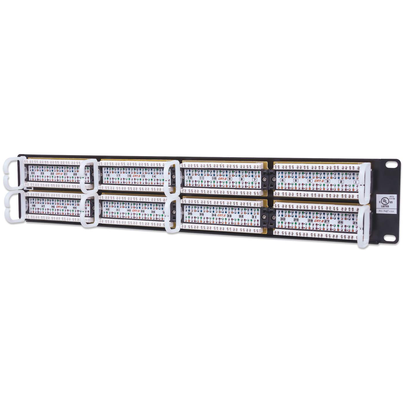 Panel De Parcheo 48 Puertos Cat6 Utp 2u Para Rack 19 Intellinet 560283