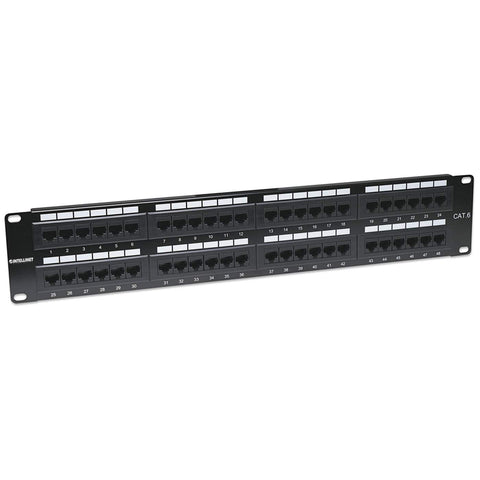 Panel De Parcheo 48 Puertos Cat6 Utp 2u Para Rack 19 Intellinet 560283