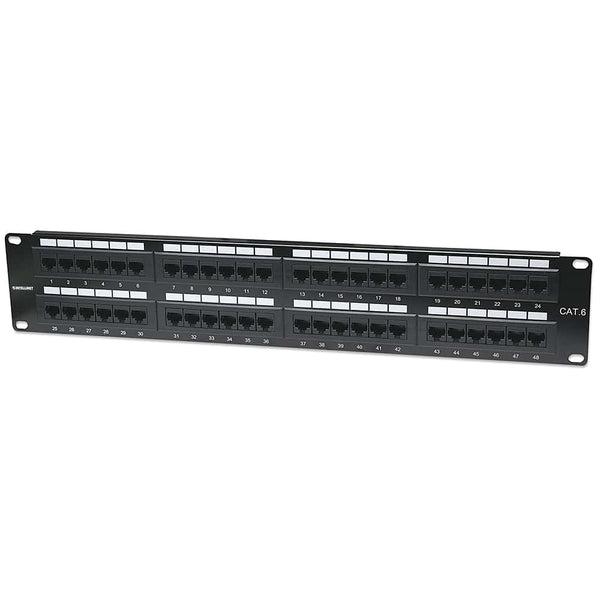 Panel De Parcheo 48 Puertos Cat6 Utp 2u Para Rack 19 Intellinet 560283