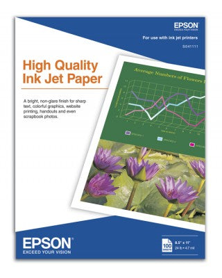 Papel Epson High Quality Inkjet 8.5 X 11 Alta Calidad (S041111)