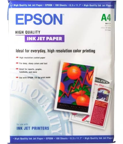 Papel Epson High Quality Inkjet 8.5 X 11 Alta Calidad (S041111)