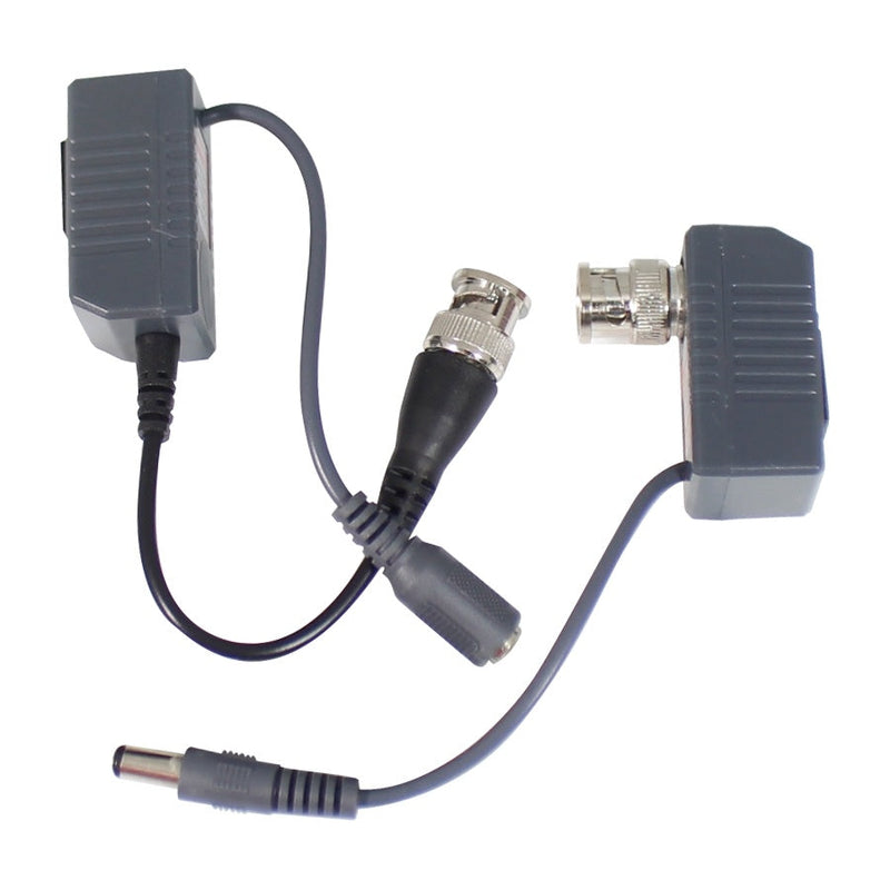 Par de transceptores ghia video balun transmite energia y video ahd, cvbs, cvi, tvi, con extensión, distancia de hasta 350 metrosts a 720p, resolucion hasta 5mp.