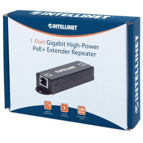 Poe+ De Alta Potencia Gigabit  Extensor y Repetidor Intellinet 30w Max Gigabit 100m 560962