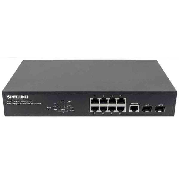 Poe Switch Intellinet Gb 8 Puertos 30w-Puerto, 140w, Admin + 2 Sfp 561167