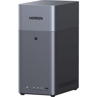 NAS UGREEN NASync DH2300 | Procesador RK3576 | 4GB | 32GB eMMC | 2 Bahías SATA | JBOD-Basic-RAID 0-RAID 1 | Puerto HDMI 4K | 1 GbE | USB 3.2 Gen 1 Type-C | Detección NFC
