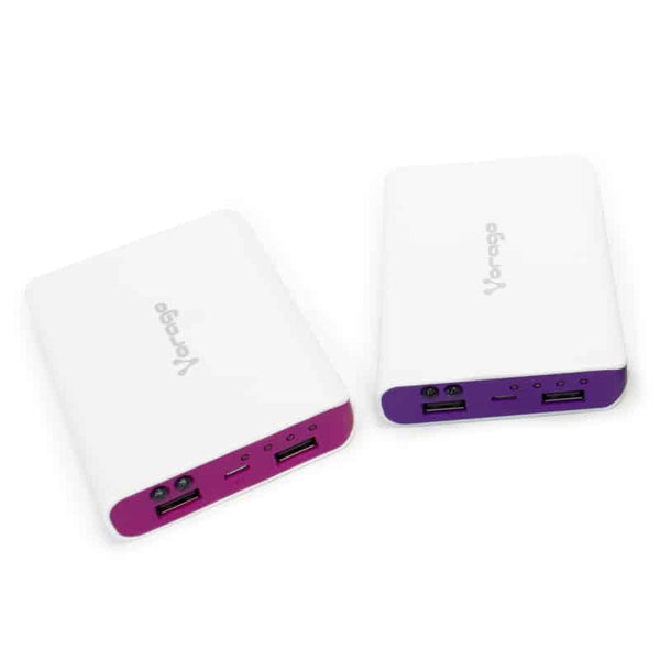 Power Bank Vorago Au-300 12000 Mah Blanco Con Rosa