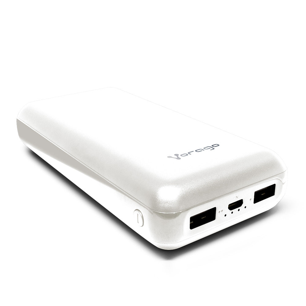 Power Bank Vorago Pb-550 20,000 Mah 2 Puertos 1a/2.1a Blanco