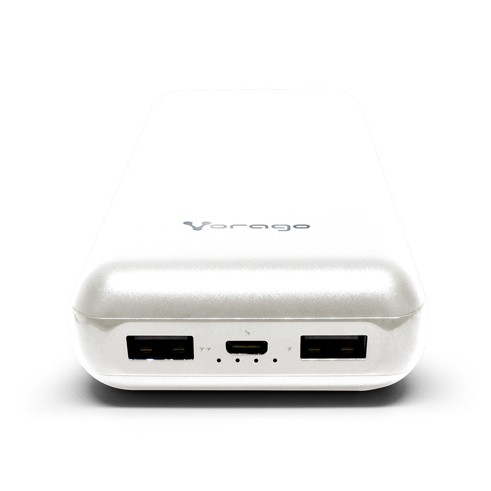 Power Bank Vorago Pb-550 20,000 Mah 2 Puertos 1a/2.1a Blanco