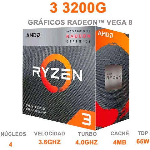 Procesador Amd Ryzen 3 3200g 3.6ghz 4mb 65w Vega Graphics (Yd3200c5fhbox)