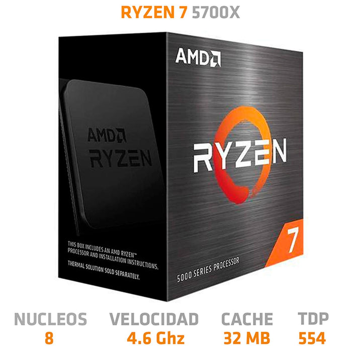 Procesador Amd Ryzen 7 5700x, (100-100000926wof) - No Incluye Disipador
