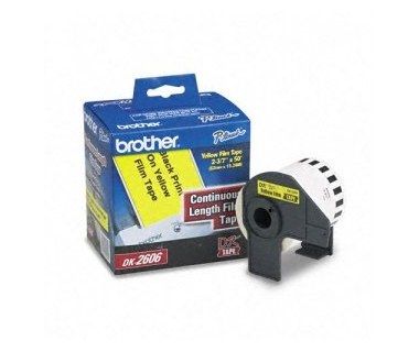 Rollo De Etiquetas Brother Amarillo De 62Mm Ancho X 15.2 Mts Dk2606