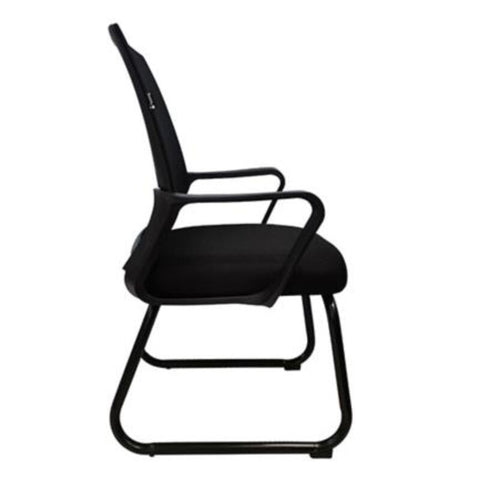 Silla De Visita Nextep Ne-652N Con Descansabrazos Tela/Malla Color Negro