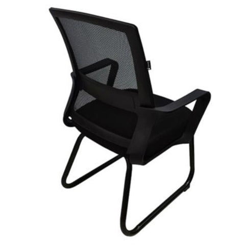Silla De Visita Nextep Ne-652N Con Descansabrazos Tela/Malla Color Negro