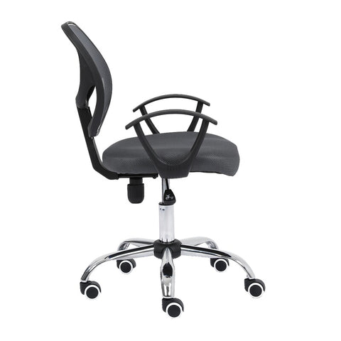 Silla Secretarial Nextep Ne-650Sg Altura Ajustable, Tela Gris, Base Giratoria