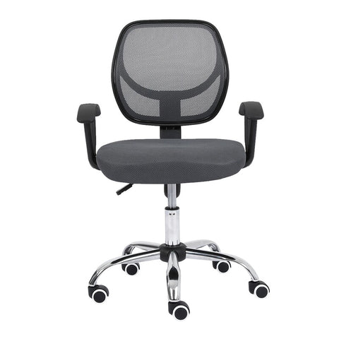 Silla Secretarial Nextep Ne-650Sg Altura Ajustable, Tela Gris, Base Giratoria