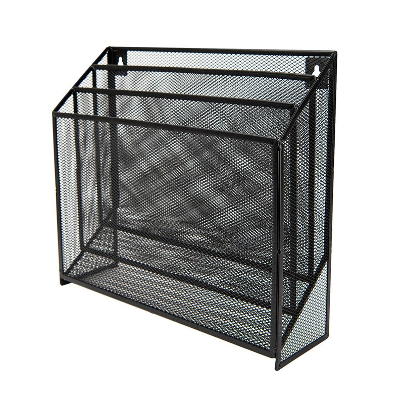 Organizador De Documentos Nextep Ne-176, Malla Metalica 3 Niveles, Tam Grande, Dimensiones ( 32.2 Cm X 29 Cm X 9.2 Cm) Color Negro