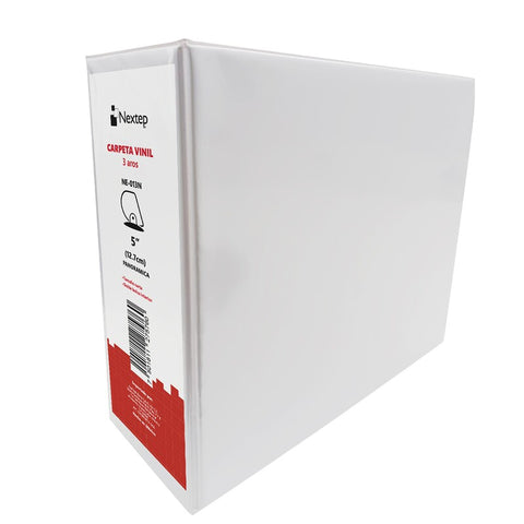 Carpeta Nextep Vinil Aro ""D"" ""5"" Tamaño Carta Color Blanco, Ne-013N