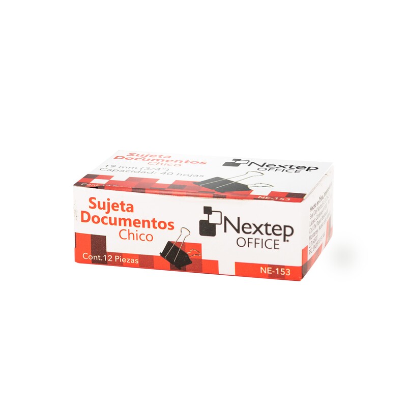 Sujeta Documentos Nextep Chico 19Mm (3/4"") 12 Pzas