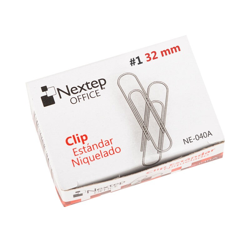Clip Estandar Nextep Niquelado #1 32Mm Paquete/10 100 Clips C/U Ne-040A