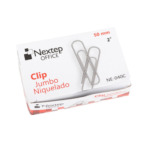Clip Jumbo Nextep Niquelado 50Mm 100Clips Ne-040C
