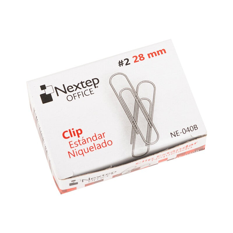 Clip Estandar Nextep Niquelado #2 28Mm C/10 100 Clips C/U Ne-040B