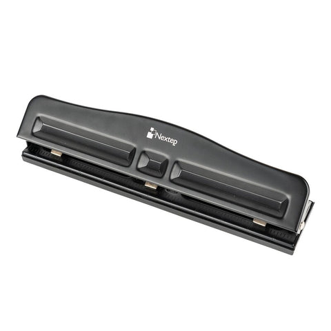 Perforadora Nextep Con 3 Orificios (Ajustable Hasta 10 Hojas De 75G) Antiderrapante Color Negro, Ne-122