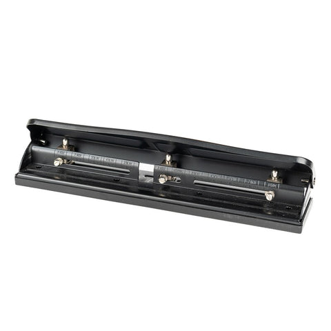 Perforadora Nextep Con 3 Orificios (Ajustable Hasta 10 Hojas De 75G) Antiderrapante Color Negro, Ne-122