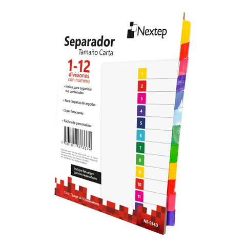 Separador Económico Nextep Con 12 Divisiones Sin Numero Ne-035D