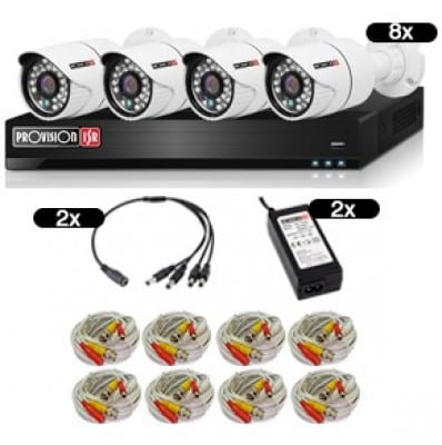 Provision Kit 8 Cam Bala 2mp + Dvr 8ch + 1 Ip + Acces (Pro88ahdkit)