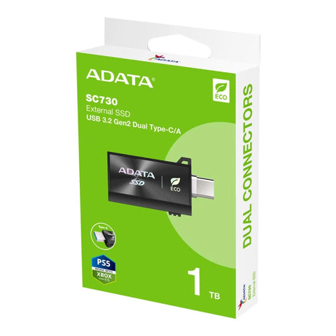 Unidad Ssd Externo Adata Sc730 1Tb Usb-C 3.2 600Mb/S Eco (Sc730-1T-Cacti)